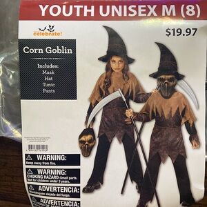 NWT 4 piece set youth unisex size medium (8) kids corn goblin Halloween costume
